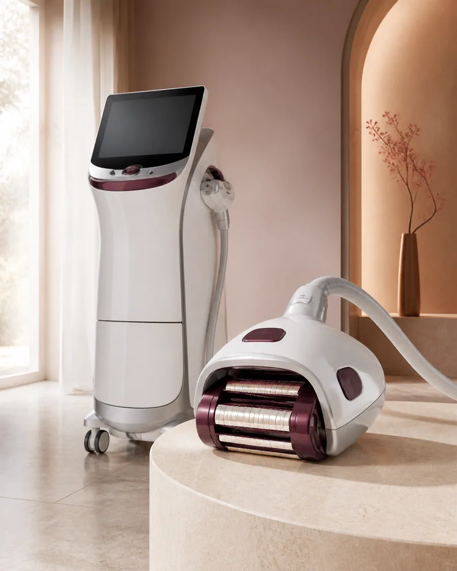 Body-contouring machine and roller applicator